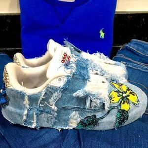 Custom distressed Bling Adidas! Super cute